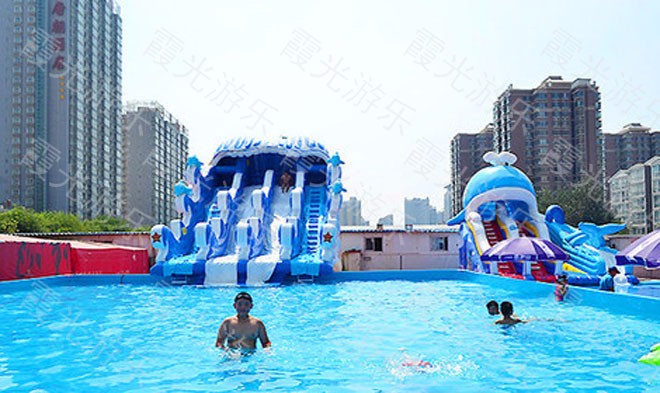 冯坡镇蓝色充气游泳池